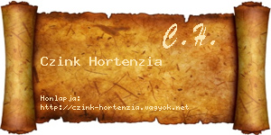 Czink Hortenzia névjegykártya
